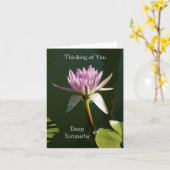 Carte de sympathie rose de nénuphar (Fleur jaune)