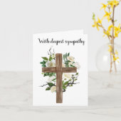 Carte de sympathie rose et croisée. Modifiable. (Fleur jaune)