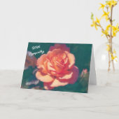 Carte de Sympathie Rose Orange Peach (Fleur jaune)