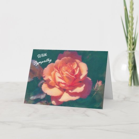 Carte de Sympathie Rose Orange Peach (Devant)