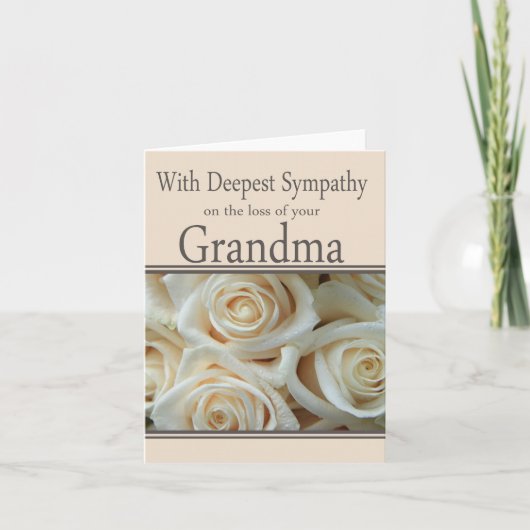Carte de sympathie Rose perte grand-mère (Devant)