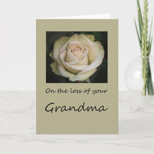 Carte de sympathie Rose perte grand-mère (Devant)