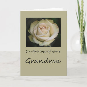 Carte de sympathie Rose perte grand-mère