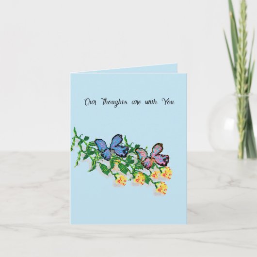 Carte de sympathie : Roses Jaunes (Devant)