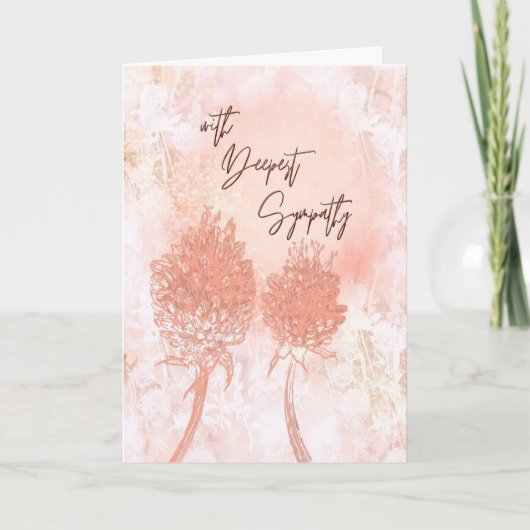 Carte de Sympathie Soft Peach Watercolor - De notr (Devant)