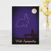 Carte de sympathie Starry Night Pet Rabbit (Fleur jaune)