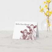 Carte de sympathie vétérinaire Vaches de bétail (Fleur jaune)