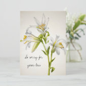 Carte de Sympathie vintage Fleurs Lys Blanches (Debout devant)