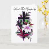 Carte de Sympathie violette blanche et rose Fleur (Fleur jaune)