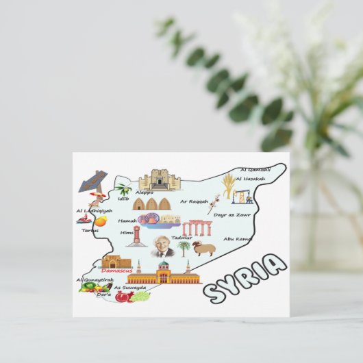 carte de Syrie, noms des principales villes drapea (Debout devant)