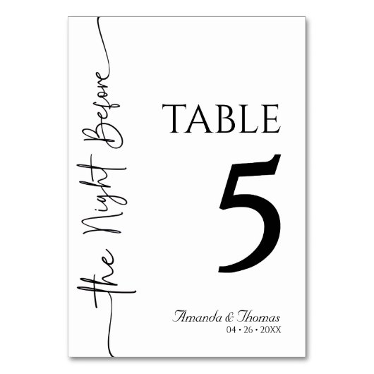 Carte de table (Dos)
