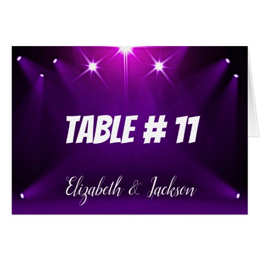 Carte de table #11 - Dans les projecteurs Mariage (Devant Horizontal)