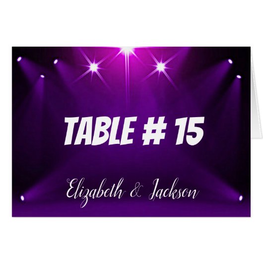 Carte de table # 15 - Dans les projecteurs Mariage (Devant Horizontal)