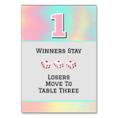 Carte de table #1 Bunco rose (Dos)
