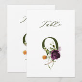 Carte de table 5x7 Botanical Floral Numéro 9 (Devant / Derrière)