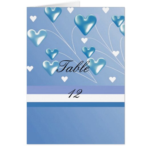 Carte de table à cœur bleu (Devant)