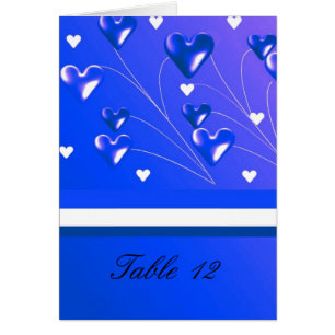Carte de table à cœur bleu