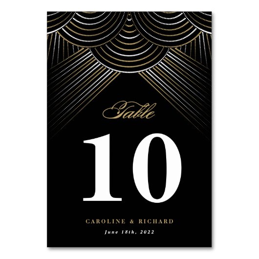 Carte de table à cordes lumineuses Art Déco en or  (Par défaut)