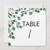 Carte de table à feuille de eucalyptus dessinée à  (Devant)