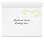 Carte de table à fleurs - Fleurs jaunes (Intérieur Horizontal (Bas))