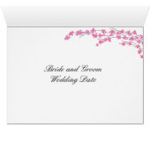 Carte de table à fleurs - Fleurs roses (Intérieur Horizontal (Bas))