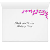 Carte de table à fleurs - Magenta (Intérieur Horizontal (Bas))