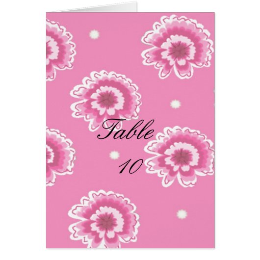 Carte de table à fleurs roses (Devant)