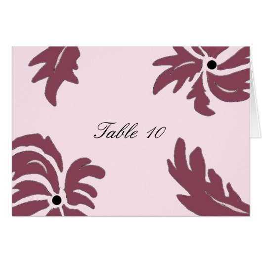 Carte de table à fleurs roses (Devant Horizontal)