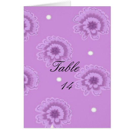 Carte de table à fleurs violettes (Devant)