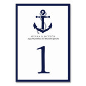 Carte de table à l'ancre nautique (Dos)