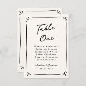 Carte de table à main levée Whimsical (Devant / Derrière)