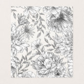 carte de table à mariage floral noir et blanc (Inside Unfolded)