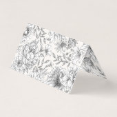 carte de table à mariage floral noir et blanc (Back)