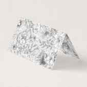 carte de table à mariage floral noir et blanc (Back)