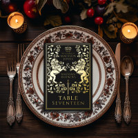 Carte de Table à Motif de Lion Médiéval Royal Noir