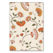 Carte de table à motif floral rétro boho rouge jau (Dos)