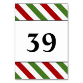 Carte de table à rayures verte, blanche et rouge (Dos)