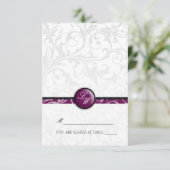 Carte de table à tente pliable Plum Swirl Monogram (Debout devant)