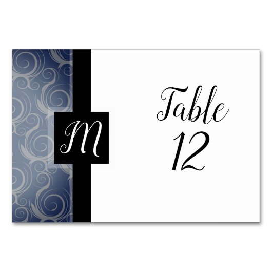 Carte de table à tourbillons monogrammes (Devant)