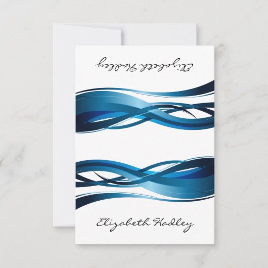 Carte de table abstraite moderne Blue Waves (Devant)