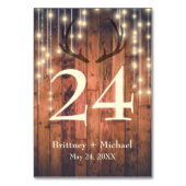 Carte de table Antler à cordes de bois rustique (Dos)