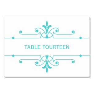Carte de table Aqua v2 Fancy Mariage ornemental
