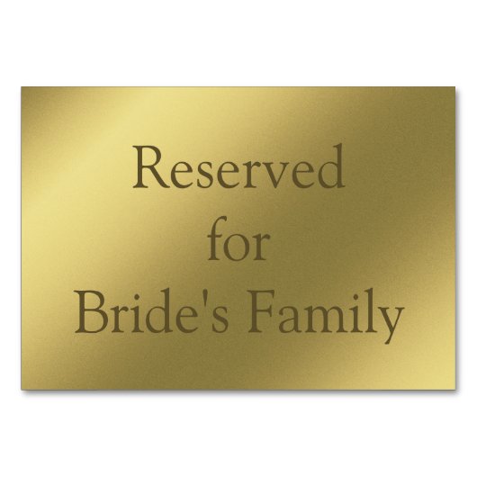 Carte de table Arrière - plan Graphic Gold réservé (Dos)