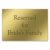 Carte de table Arrière - plan Graphic Gold réservé (Devant)