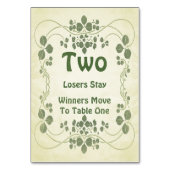 Carte de table Art Nouveau Vintage #2 Bunco (Dos)