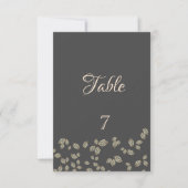 Carte de table aux feuilles dorées Élégant Chic (Devant)