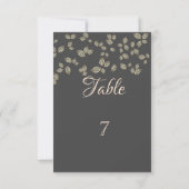 Carte de table aux feuilles dorées Élégant Chic (Dos)