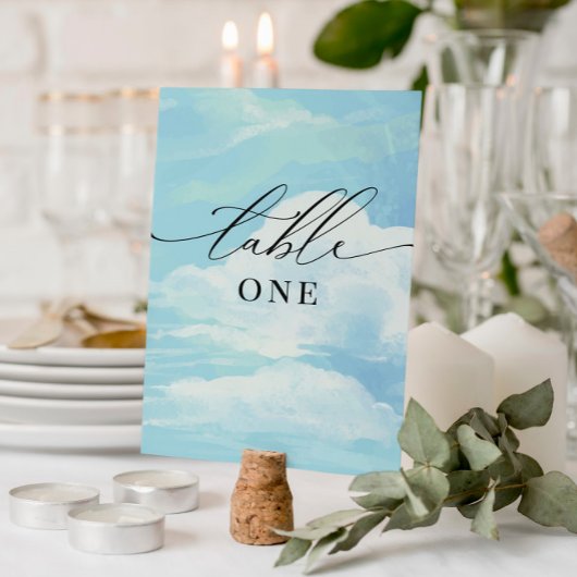 Carte de table baby shower Blue Sky Clouds