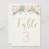 Carte de table baptême floral (Devant)