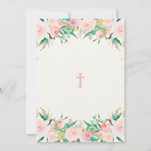 Carte de table baptême floral (Dos)